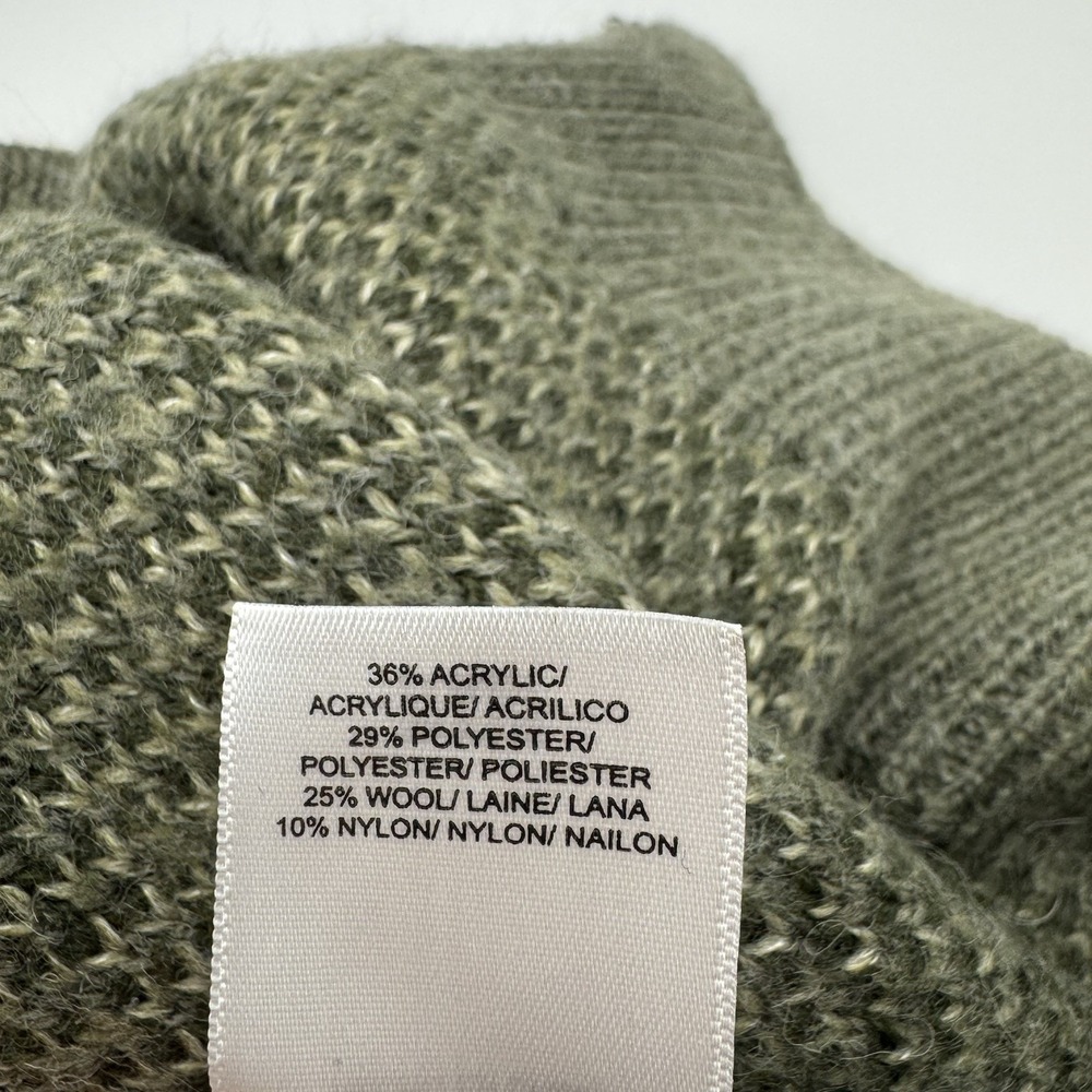 Lucky Brand Sweater Women's Sz S Green Camouflage Wool Blend Button Up Cardigan - Picture 7 of 9